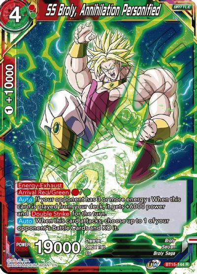 SS Broly, Annihilation Personified (BT15-144) [Saiyan Showdown] Parallel Foil
