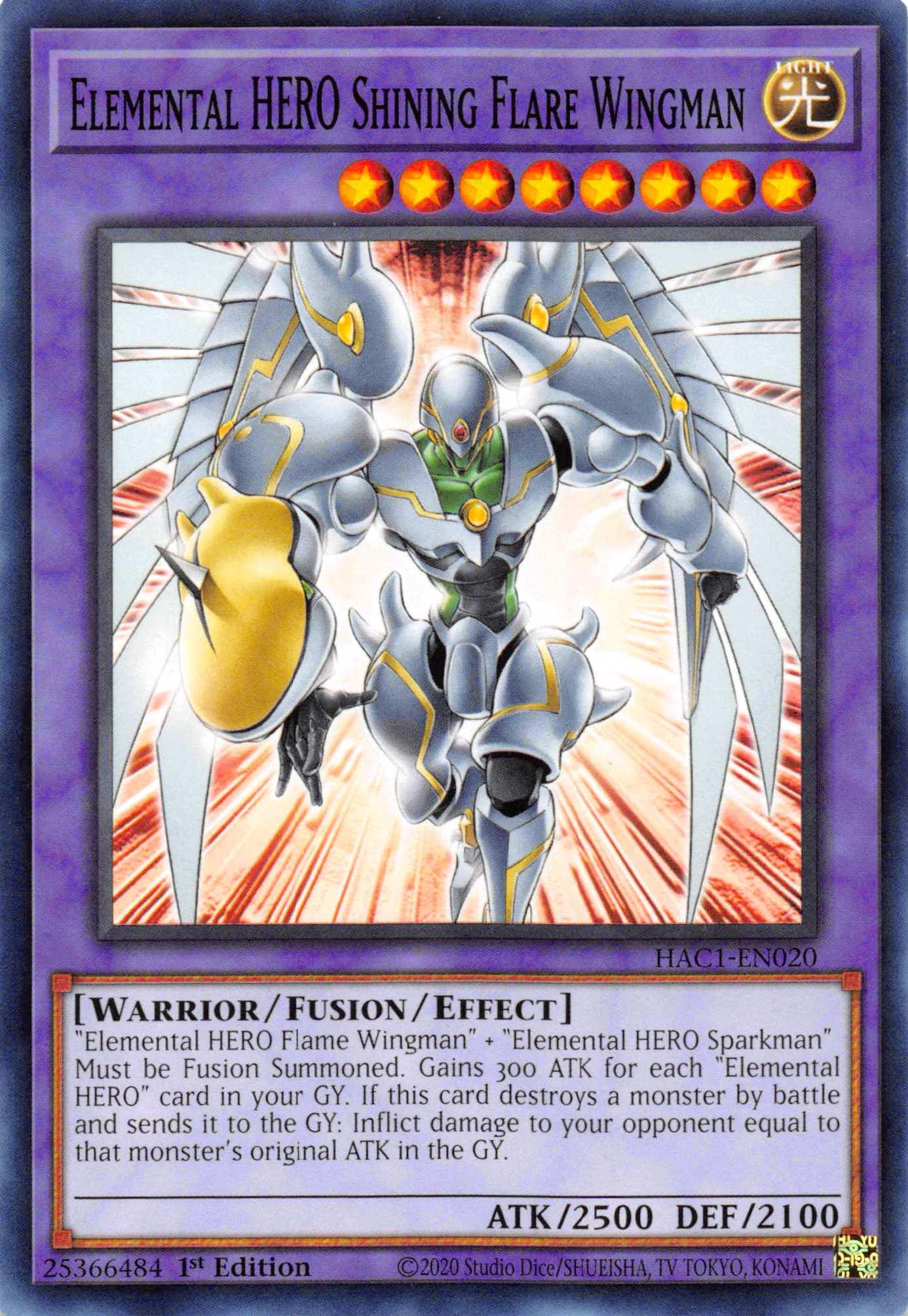 Elemental HERO Shining Flare Wingman [HAC1-EN020] Common - Josh's Cards