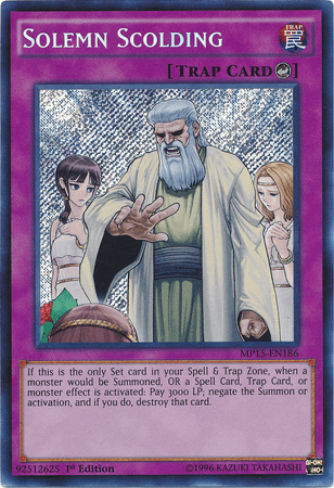 Solemn Scolding [MP15-EN186] Secret Rare - Josh's Cards