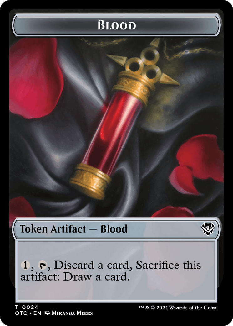 Rat // Blood Double-Sided Token [Outlaws of Thunder Junction Commander Tokens] - Josh's Cards