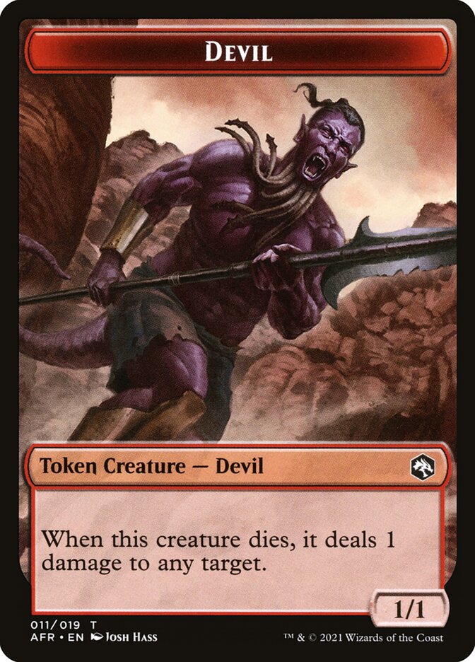 Devil // Guenhwyvar Double-Sided Token [Dungeons & Dragons: Adventures in the Forgotten Realms Tokens] Foil