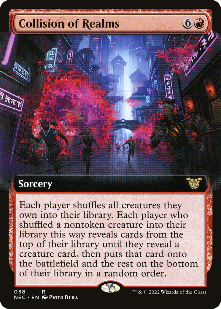 Collision of Realms (NEC-058) - Neon Dynasty Commander: (Extended Art)