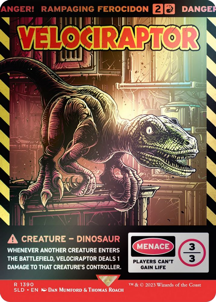 Rampaging Ferocidon (SLD-1390★) - Secret Lair Drop / Velociraptor: (Full Art) (Borderless) Foil