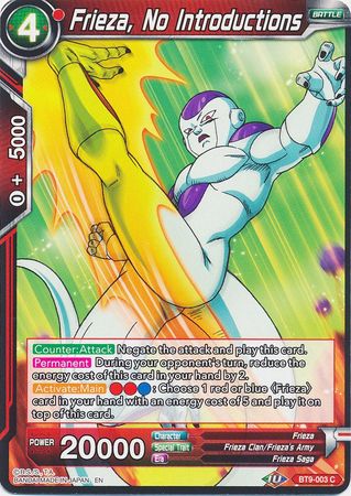 Frieza, No Introductions (BT9-003) [Universal Onslaught] Parallel Foil