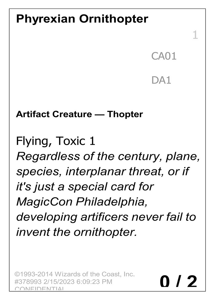 Phyrexian Ornithopter [Unknown Event]