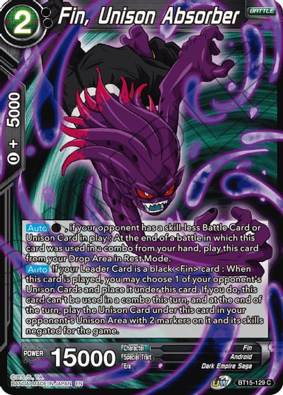 Fin, Unison Absorber (BT15-129) [Saiyan Showdown] Parallel Foil