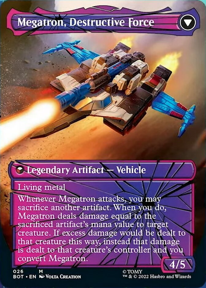 Megatron, Tyrant // Megatron, Destructive Force (BOT-026) - Transformers: (convertdfc, shatteredglass) (Borderless) Foil