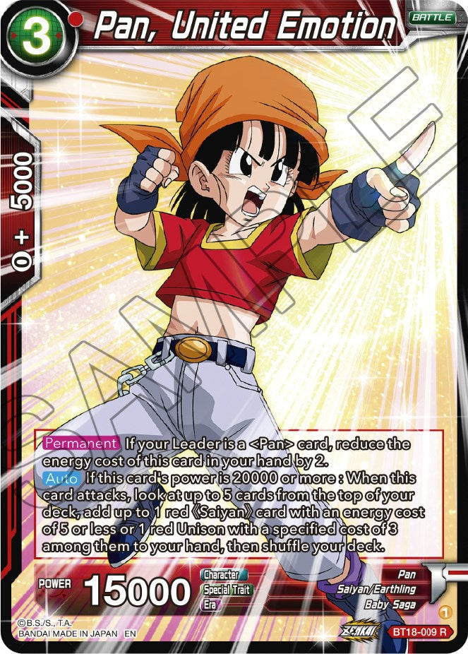 Pan, United Emotion (BT18-009) [Dawn of the Z-Legends] Parallel Foil