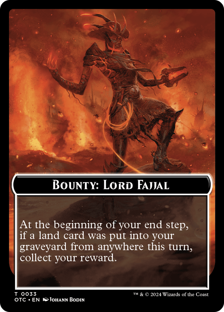 Bounty: Lord Fajjal // Bounty Rules Double-Sided Token [Outlaws of Thunder Junction Commander Tokens] - Josh's Cards