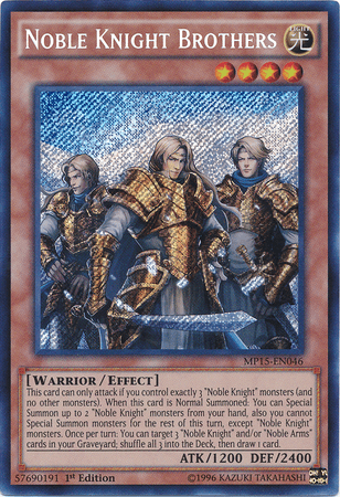 Noble Knight Brothers [MP15-EN046] Secret Rare - Josh's Cards