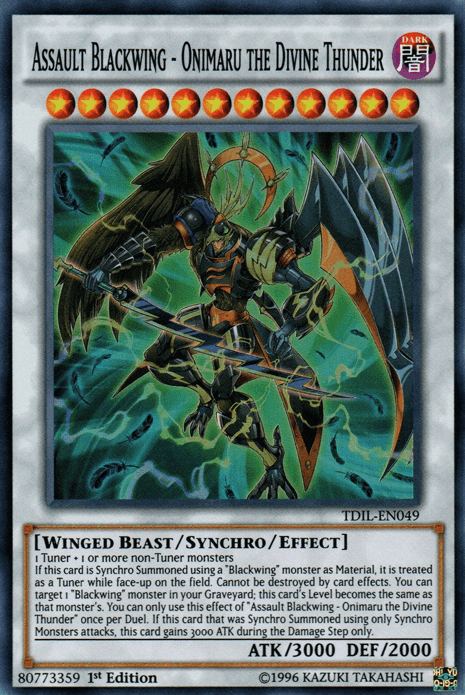 Assault Blackwing - Onimaru the Divine Thunder [TDIL-EN049] Super Rare - Josh's Cards