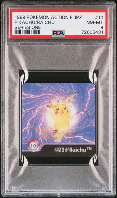 Pikachu/Raichu Action Flipz Series One 10 PSA 8