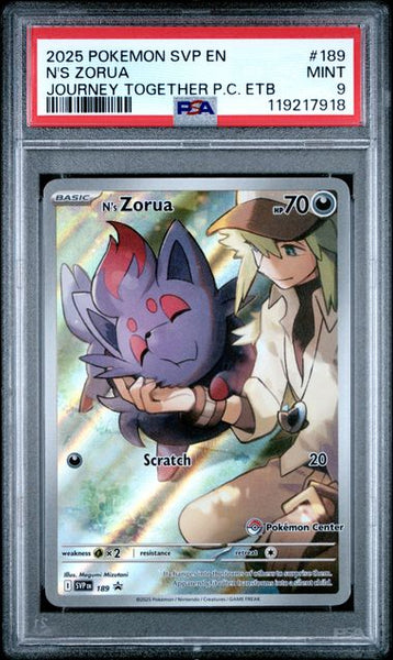 N's Zorua Pokemon Center SVP 189 Promo PSA 9