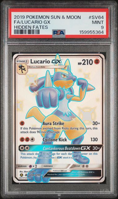 Lucario GX Hidden Fates SV64/SV94 PSA 9