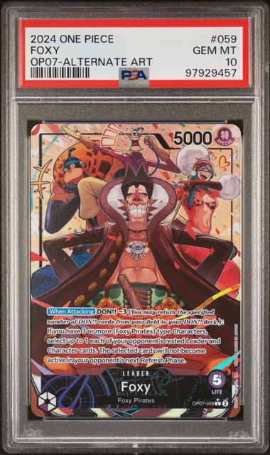 One Piece: Foxy Alternate Art 500 Years in the Future OP07-059 PSA 10