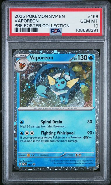 Vaporeon Promo SVP 168 PSA 10