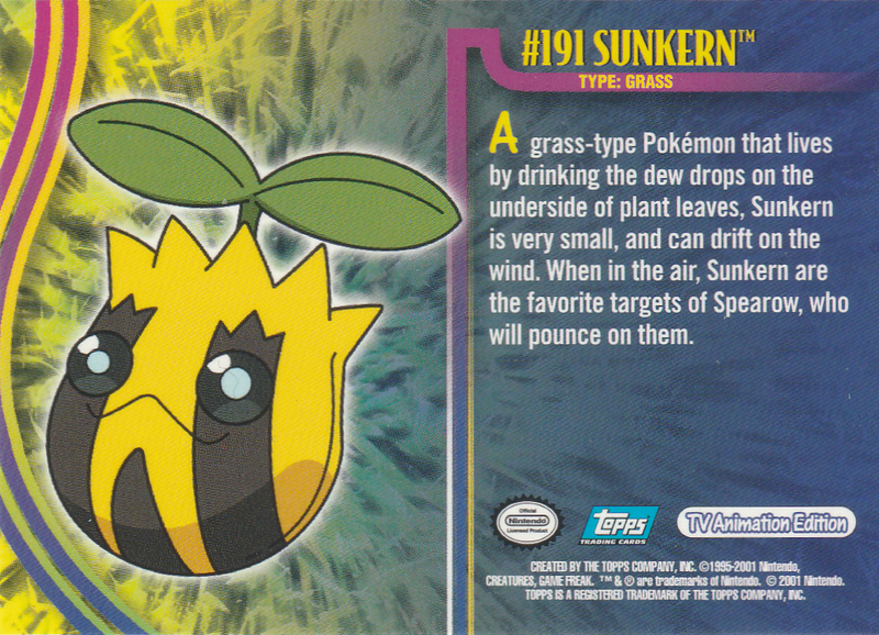 Sunkern (191) [Topps Pokemon Johto Series 1]