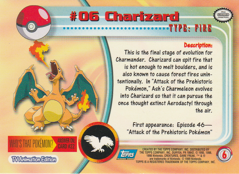 Charizard (06) [Topps TV Animation Edition Series 1 (Fourth Print)]