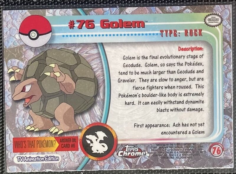 Golem Spectra Foil (76) [Topps Pokemon Chrome Series 1]