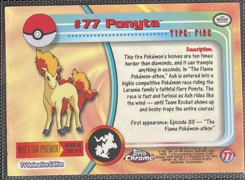 Ponyta Foil (77) [Topps Pokemon Chrome Series 1]