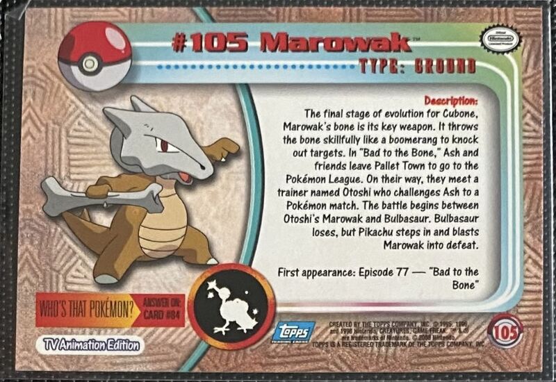 Marowak Foil (114) [Topps TV Animation Edition Series 2]