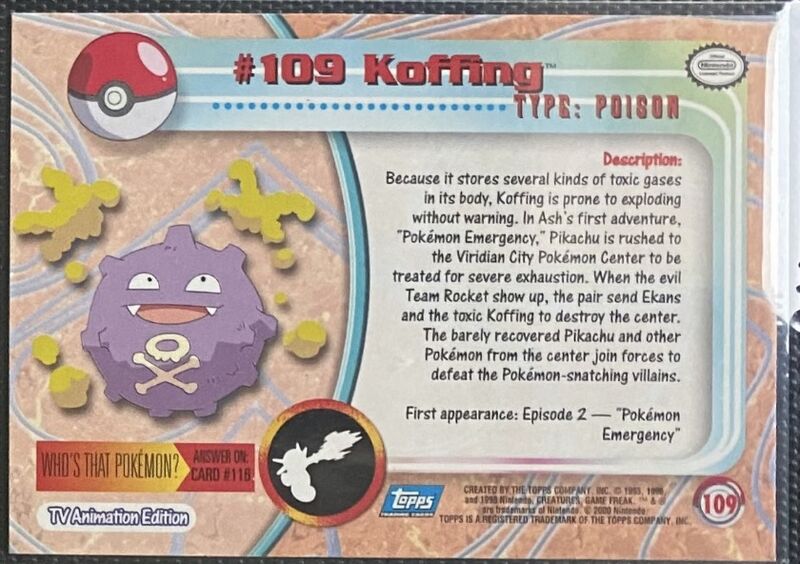 Koffing (109) [Topps TV Animation Edition Series 2]