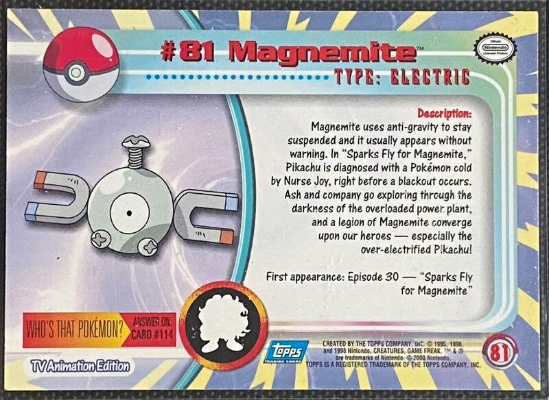 Magnemite (81) [Topps TV Animation Edition Series 2 (Blue Logo)] - Josh's Cards