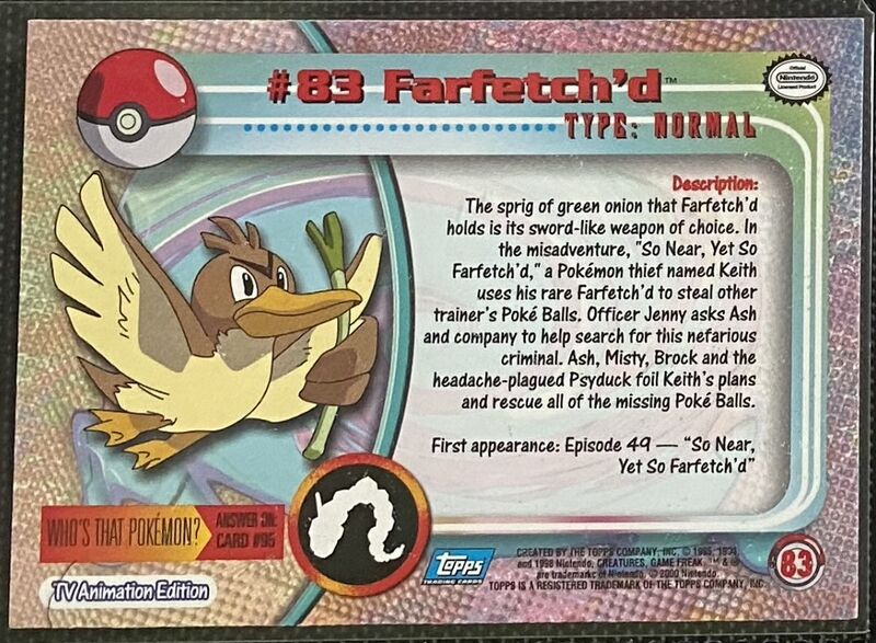 Farfetch'd Foil (83) [Topps TV Animation Edition Series 2]