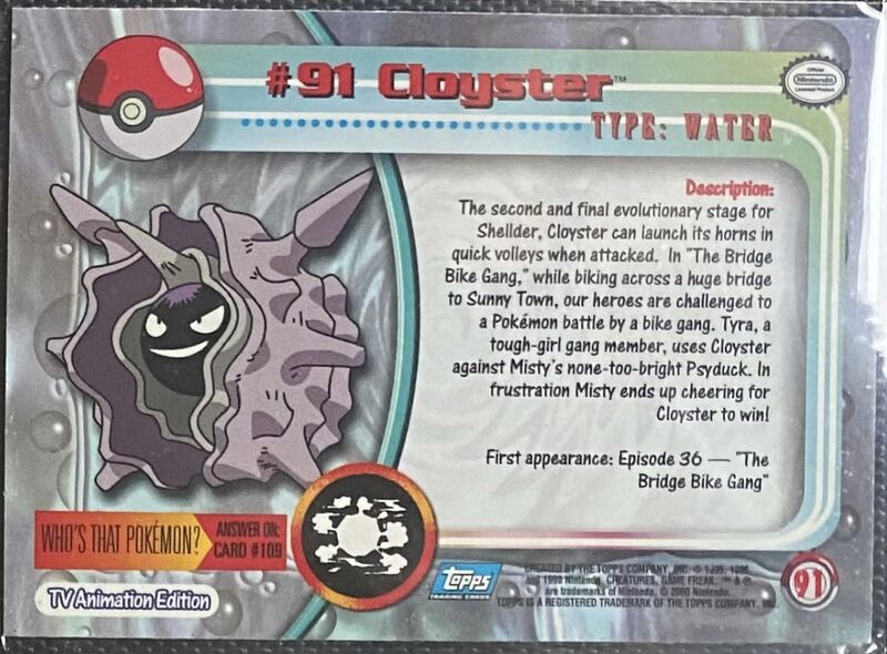 Cloyster Foil (91) [Topps TV Animation Edition Series 2]