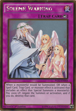 Solemn Warning [PGL2-EN068] Gold Rare - Josh's Cards