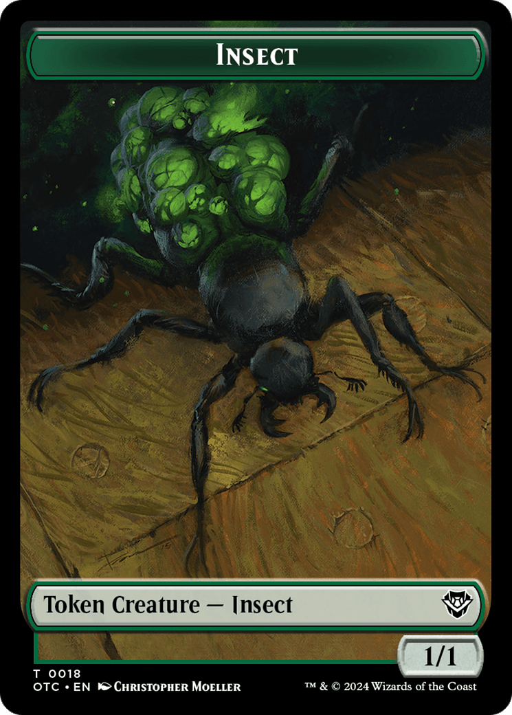 Insect // Elemental (0017) Double-Sided Token [Outlaws of Thunder Junction Commander Tokens] - Josh's Cards