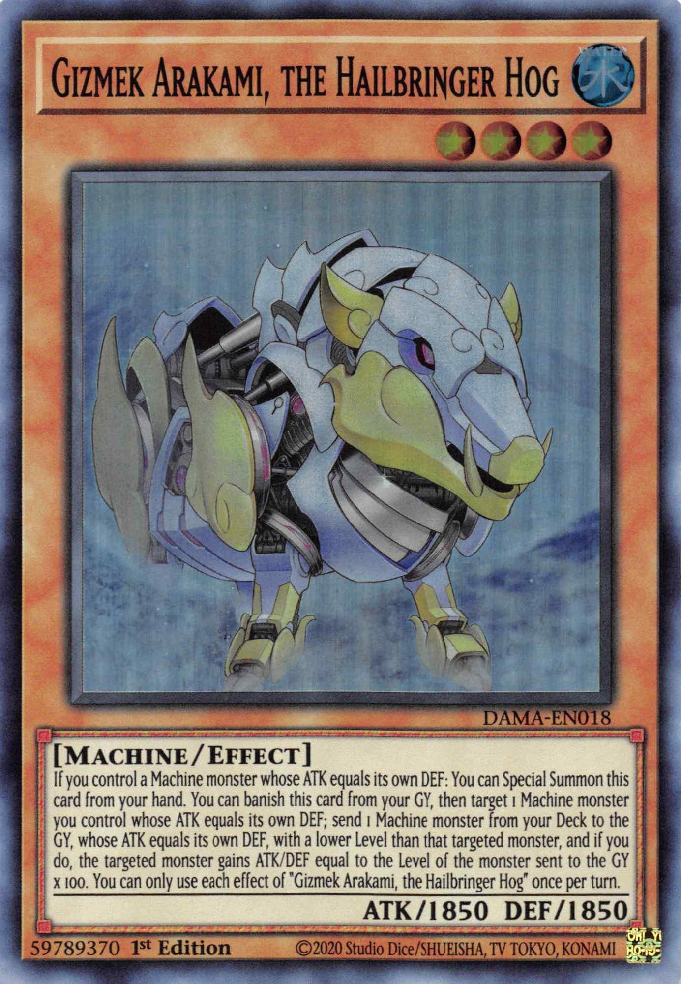Gizmek Arakami, the Hailbringer Hog [DAMA-EN018] Super Rare - Josh's Cards