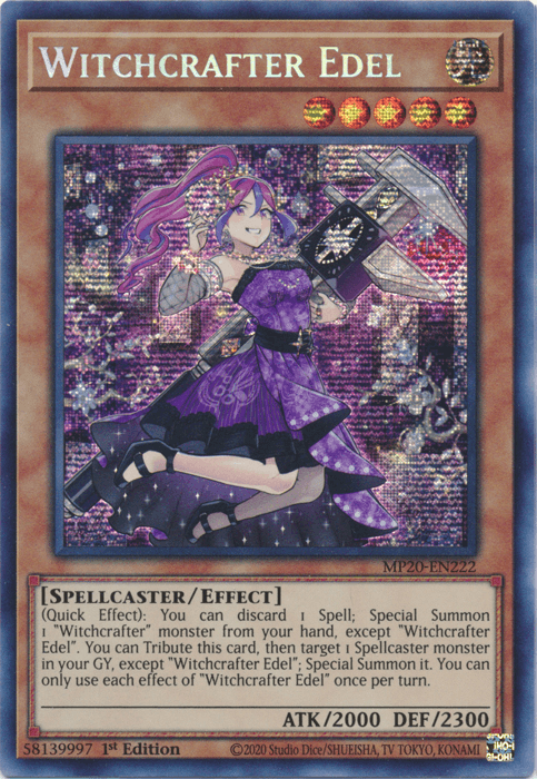 Witchcrafter Edel [MP20-EN222] Prismatic Secret Rare - Josh's Cards