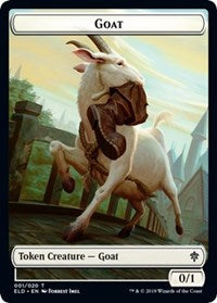 Goat // Food (18) Double-Sided Token [Throne of Eldraine Tokens] Foil