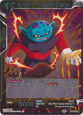 Kunshi, Threaded Energy (BT9-063) [Universal Onslaught Prerelease Promos] Parallel Foil
