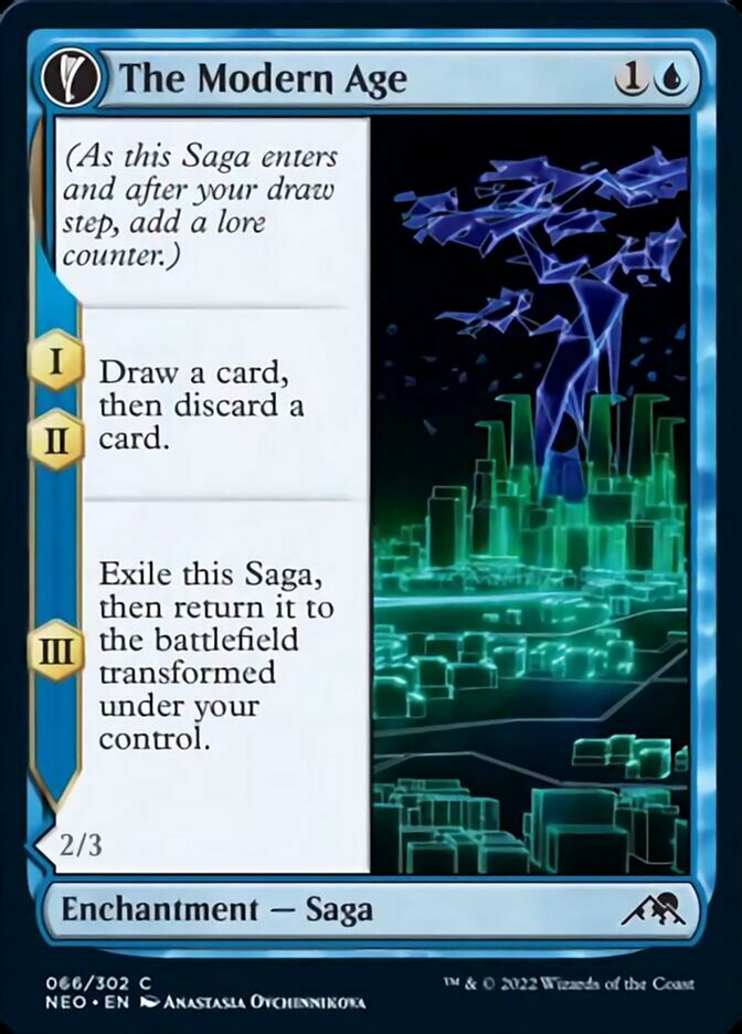 The Modern Age // Vector Glider (NEO-066) - Kamigawa: Neon Dynasty: (fandfc, enchantment)