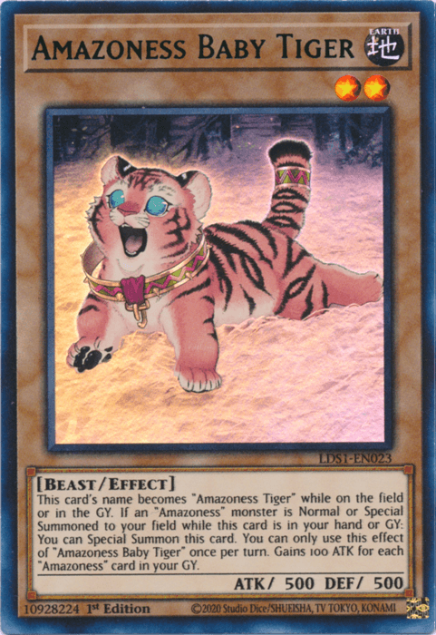 Amazoness Baby Tiger (Green) [LDS1-EN023] Ultra Rare - Josh's Cards
