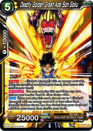 Deadly Golden Great Ape Son Goku (BT4-080) [Colossal Warfare] Parallel Foil