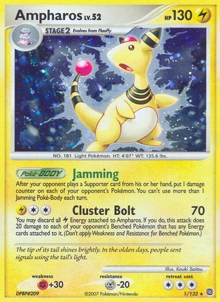 Ampharos 001/132 - Secret Wonders Reverse Holofoil