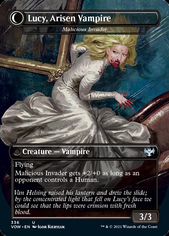 Innocent Traveler // Malicious Invader (VOW-336) - Innistrad: Crimson Vow: (Double Faced Transform) (Borderless) Foil