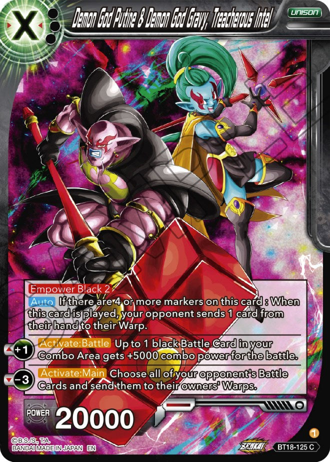 Demon God Putine & Demon God Gravy, Treacherous Intel (BT18-125) [Dawn of the Z-Legends] Parallel Foil