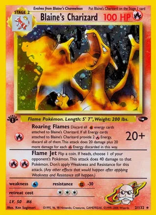 Pokemon: Blaine's Charizard Unlimited Gym Challenge - Near Mint