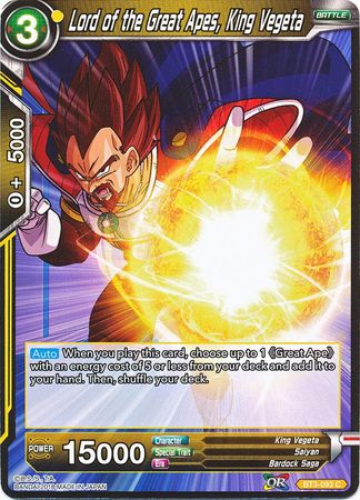 Lord of the Great Apes, King Vegeta (BT3-093) [Cross Worlds] Parallel Foil