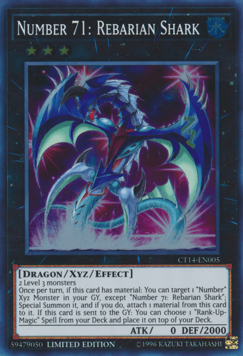 Number 71: Rebarian Shark [CT14-EN005] Super Rare - Josh's Cards