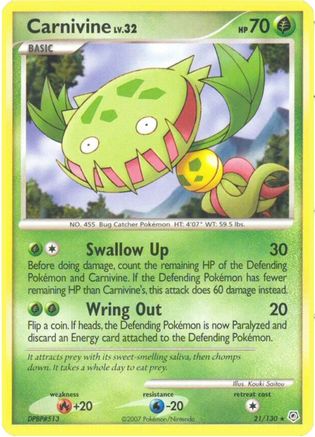 Carnivine 021/130 - Diamond and Pearl Reverse Holofoil