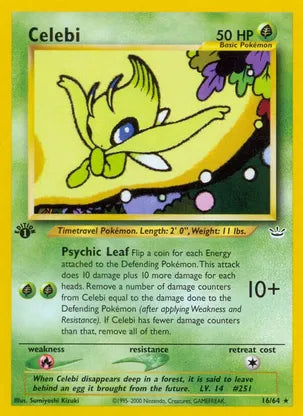 Pokemon: Celebi 1st Edition Neo Revelation 16/64 - Near Mint