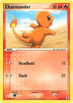 Charmander 058/112 - FireRed & LeafGreen Reverse Holofoil