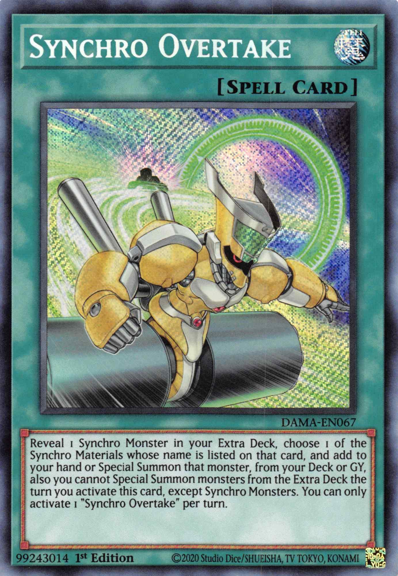 Synchro Overtake [DAMA-EN067] Secret Rare - Josh's Cards