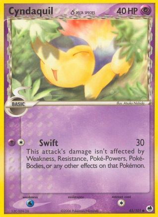 Cyndaquil (Delta Species) 045/101 - Dragon Frontiers Reverse Holofoil