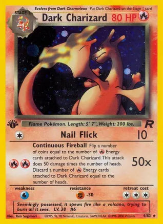 Pokemon: Dark Charizard First Edition Team Rocket 4/82 - Near Mint